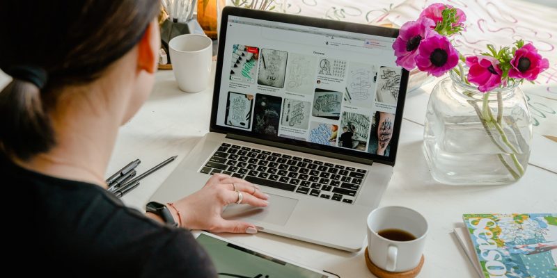 graphic designer using laptop