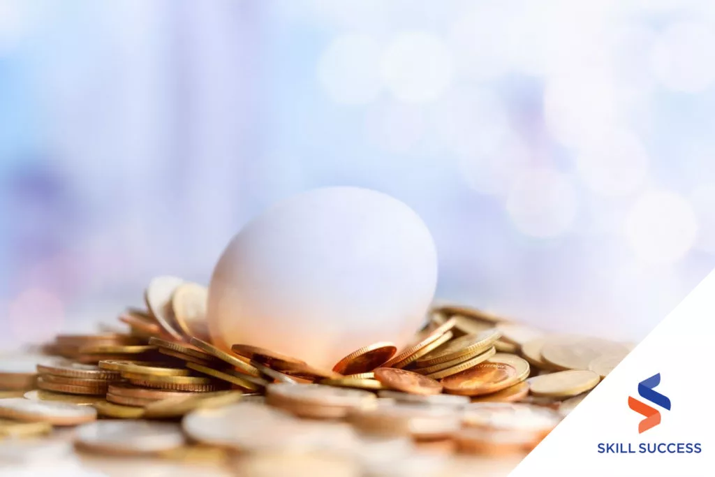 a-white-egg-on-gold-coins-financial-advisor