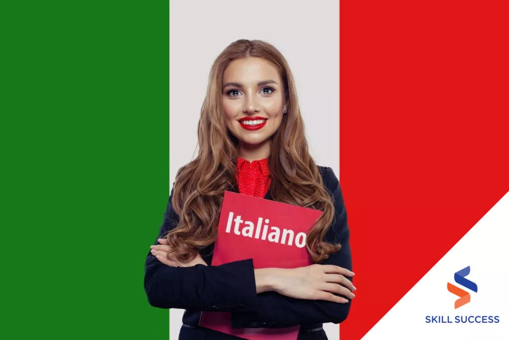 interpreter-holding-italian-book-with-italys-flag-color-as-background