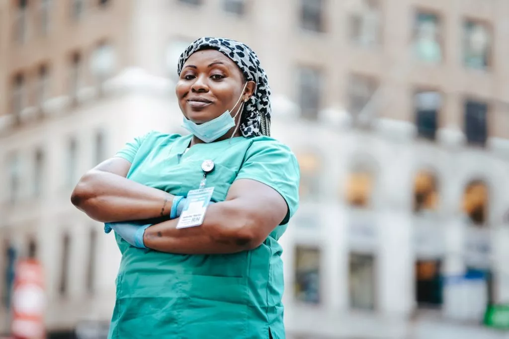 nurse in medical frontliner uniform
