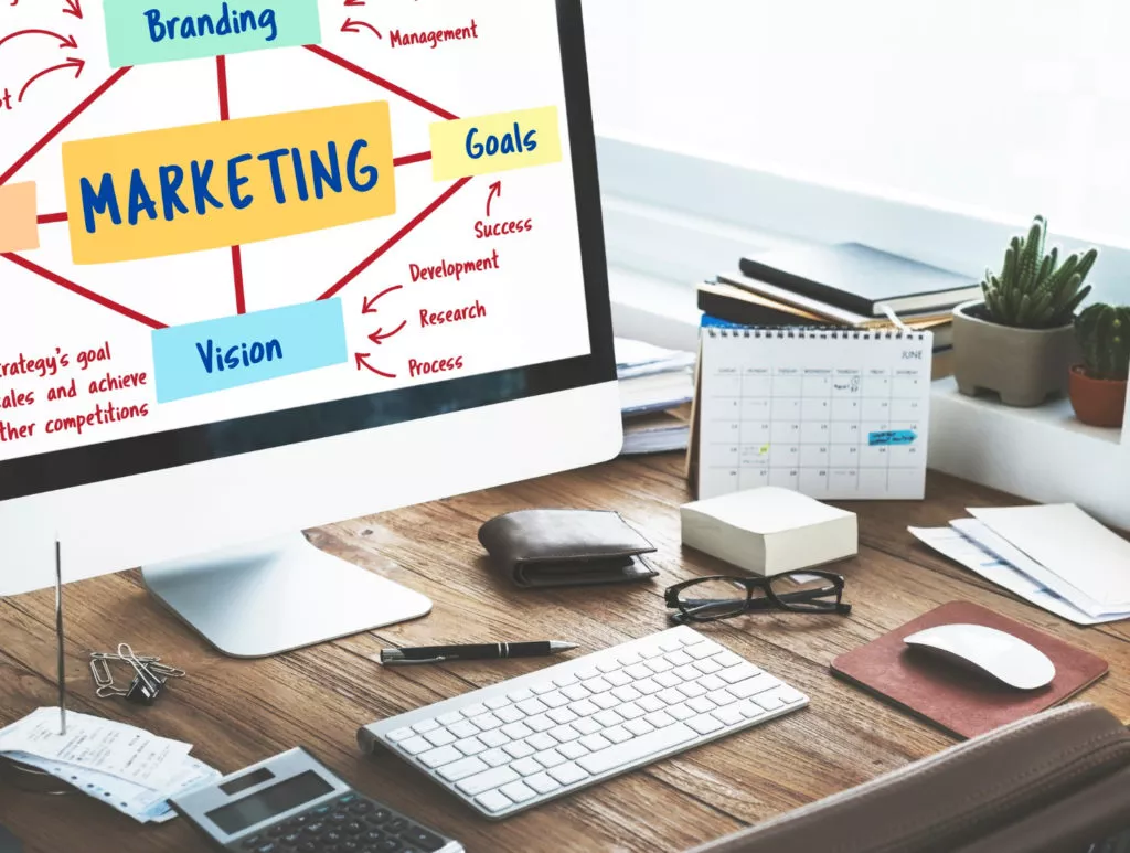 Marketing branding planning vision goals concept