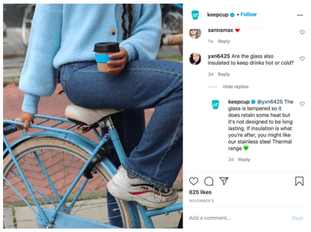 Instagram engagement screenshot