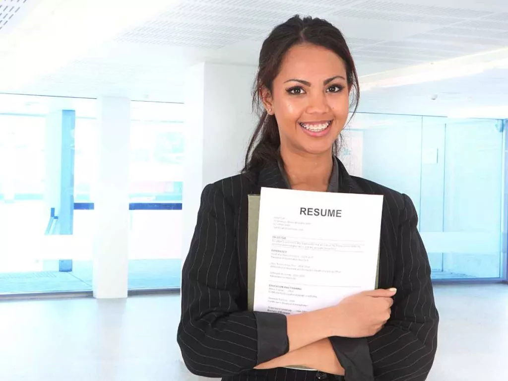 PDF File Female Applicant Holding Resume