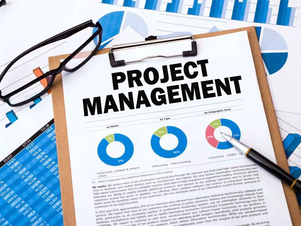 Project Management Training Clipboard Pie Chart Pen