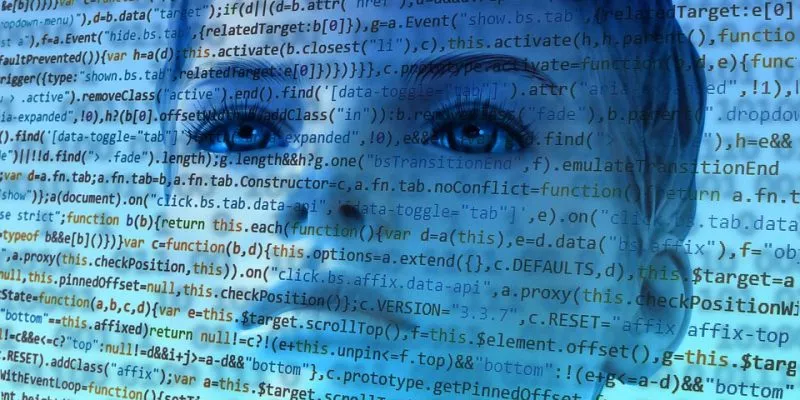 woman and artificial intelligence codes